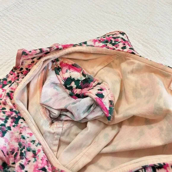 Rococo Sand Mimi Wrap Pink Dress Long Ruffle Puff Sleeve Size Medium - Picture 9 of 13